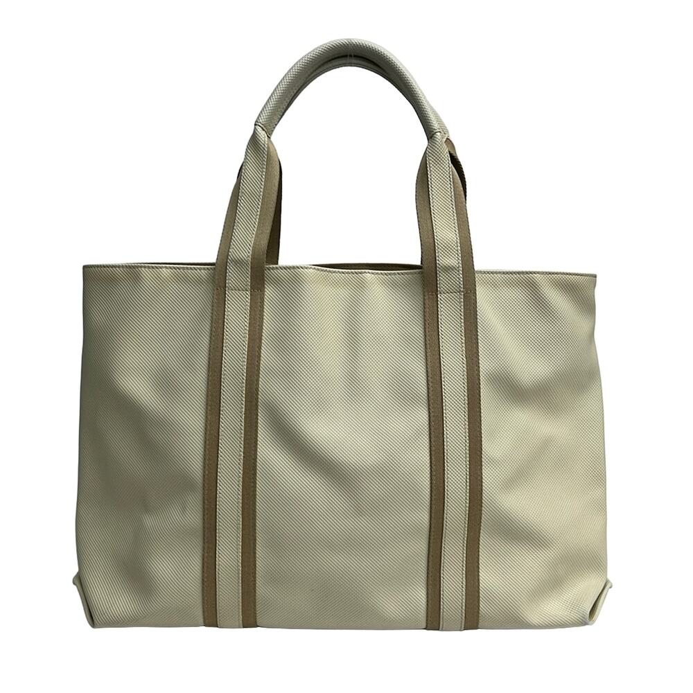 Bottega Veneta Marcopolo Tote Bag 152222 Cream Beige PVC Canvas